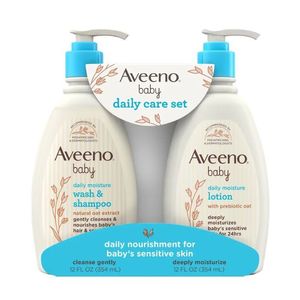 Aveeno Baby Daily Care Set (Daily Moisture Wash & Shampoo 354ml + Daily Moisture Lotion 354ml)